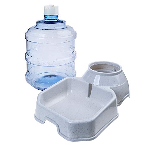 TENINYU Premium Quality Self-Dispensing Gravity 1 Gallon Large Capacity Pet Feeder and Water Dispenser for Cat