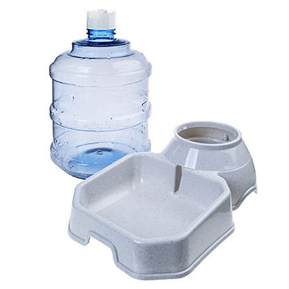 TENINYU Premium Quality Self-Dispensing Gravity 1 Gallon Large Capacity Pet Feeder and Water Dispenser for Cat