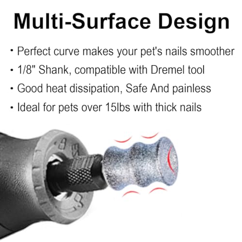 Dog Nail Trimmer Tools for Dremel - Paws Grooming & Smoothing for Medium Large Dogs - 1/8" Dog Nail Grinder Attachment (2XL)