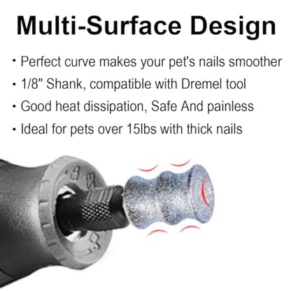 Dog Nail Trimmer Tools for Dremel - Paws Grooming & Smoothing for Medium Large Dogs - 1/8" Dog Nail Grinder Attachment (2XL)