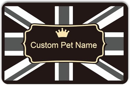 Personalized Dog & Cat Food Mat with Name | Waterproof PU Pet Bowl Mat | Non-Slip Rubber Bottom | Easy Clean | 3 Sizes (24"×16", 30"×20", 36"×24") England - color: England