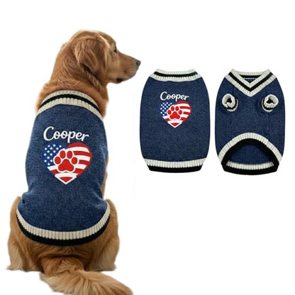 Custom Embroidered Flag Dog Sweater, Personalized Knit Pet Clothes, City with Name Graphic Pullover Apparel, Winter Warm Soft Puppy Cats, Gift for Pet Lovers Gift#1 - color: Gift#1