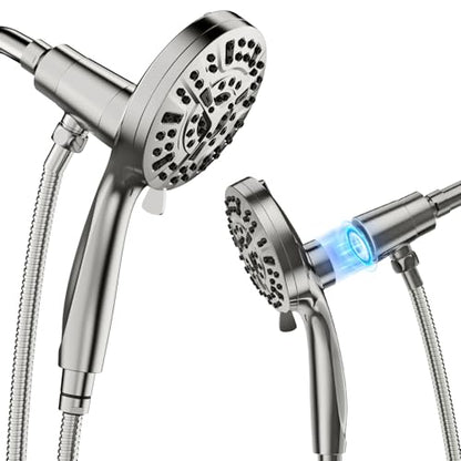 Magnetic Handheld Shower Brushed Nickel,High-Pressure 10-Mode Shower Head with Magnetic Guidance Docking System,Stainless Steel Hose - color: Brushed Nickel