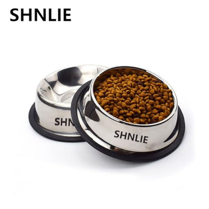 Pet Feeding and Drinking Bowls, Heavy-Duty Stainless Steel Dog Bowl – Non-Slip, Rust-Proof, 7inch