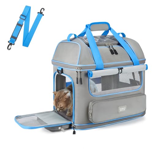 Expandable Cat Dog Carrier: NOBLE DUCK Soft-Sided Pet Carrier Airline Approved Large Small Medium Collapsible Portable Travel Up to 25 Lbs Grey - color: 1-Grey, size: Medium