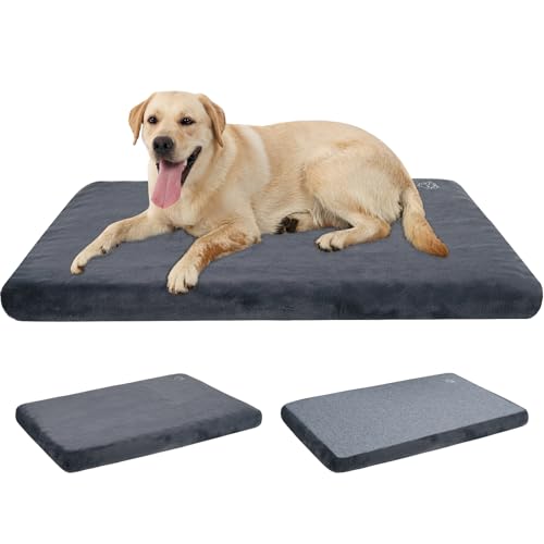 EMPSIGN Stylish Dog Bed Mat Dog Crate Pad Mattress Reversible (Cool & Warm), Water Proof Linings, Removable Machine Washable Cover, Firm Support Small to XX Large Dogs, Grey,XL(41''''*28''''*3'''') - color: Grey, size: XL(41"*28"*3")