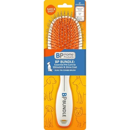 Double Sided Pet Grooming Brush | Soft Bristle Dog Brush for Shedding | Pin Brush for Light Detangling & Smoothing Coat | Cats Grooming Brushes For Short Long Hair | Pet Hair Removal Tool