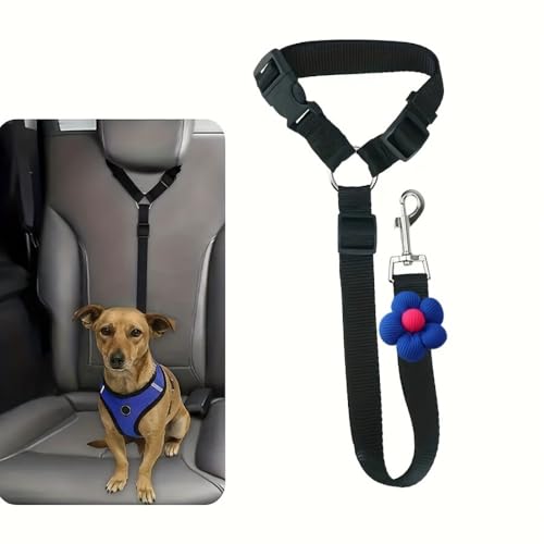 Dog Car Seat Belt Tether Adjustable Quick Release Buckle with Metal Clip, Secure Pet Seatbelt for Car SUV Travel, Pink - color: Pink