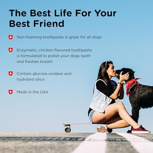 Nutri-Vet Dental Hygiene Kit for Dogs - Finger Toothbrush and Enzymatic Toothpaste - Chicken Flavor - 2.5 ounces