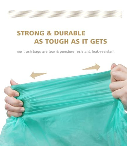 AYOTEE Small Trash Bag, 2 Gallon Trash Bag Drawstring Compostable Trash Bags, 50 Count Small Garbage Bags Bathroom Trashbags Compost Bags Waste Basket Liners for Bathroom, Office, Pet (Green)