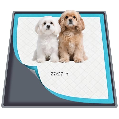 ondware Silicone Dog Pee Pad Holder for Standard 27x27 in Pads, Non-Slip Leak-Proof Puppy Pad Tray, Portable Puppy Training Mat with Raised Edges for Floor Protection, Easy to Clean - size: 27x27 in
