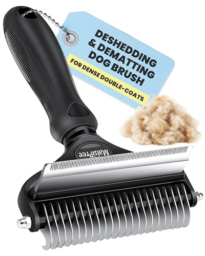 MalsiPree Dog Brush - Large Black, 2-in-1 Undercoat & Dematting Rake | 2-in-1 undercoat rake & dematting brush - deshedding tool - Use for medium to large double-coated dogs & cats - color: Black