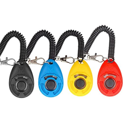 Dog Training Clicker Pet Training Sound Behavioral Tool with Wrist Strap for Dog Cat Horse Red - color: red