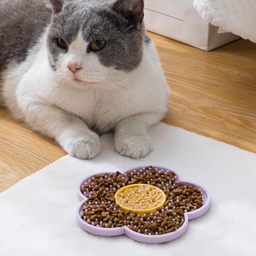 Cats Lick Pad with Suctions Cup Slow Feeders Licking Mat Flower Shape Silicone Pad with Suctions Cup Dog Licking Mat Silicone - size: B