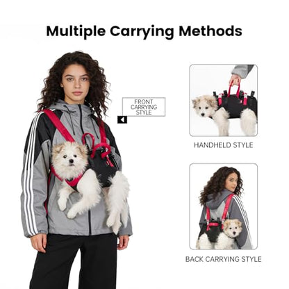 Wakytu Dog Emergency Rescue Sling - Lightweight Packable Lift Harness with Handle - Safe Transport for Small Medium Dogs - Ideal for Hiking Skiing（8.5-17.5lbs） - size: M（8.5-17.5lbs）
