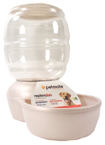 Petmate Replendish Feeder with Automatic Cat and Dog Feeder, 18 LB, Pearl Silver Grey - color: Pearl Silver Grey, size: 18 LB