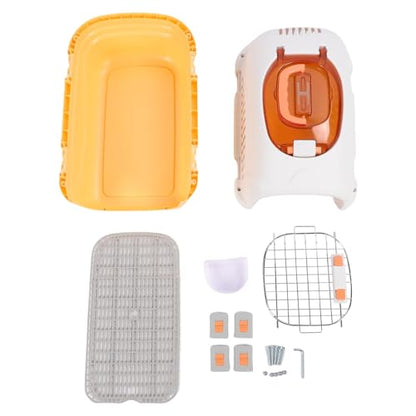 Focket Pet Carrier, 2 Door Top Load Hard Sided Dogs, Cats Pet Travel Carrier with 2 Door Top and Front Door Access, Dog Crate for Pets Kennel Air and Travel (Yellow)