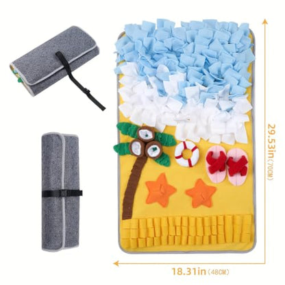 Snuffle Mat for Dogs, Interactive Dog Sniffing Mat with Squeaky Sound,Encourage Natural Foraging, Slow Feeder, Stress Relief, Machine Washable Pet Foraging Mat for Small Medium Large Dogs