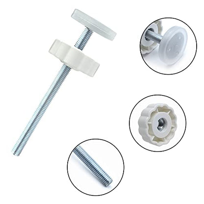 Baby Gate Extender Extention-4 Pack M8 (8MM) Baby and Pet Safety Stair Gate Threaded Spindle Rods Replacement Parts Bundle with Wall Protector (Round-White-4 Pack)