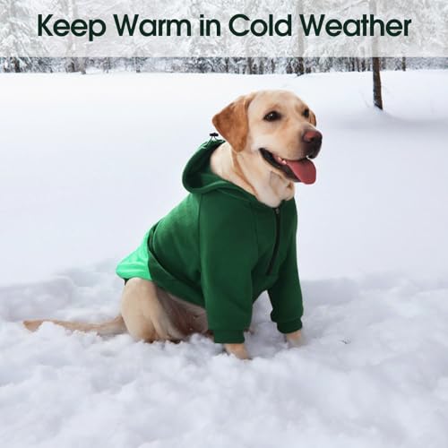 Nanaki Dog Hoodie for Small Dogs Male Female, Warm Sweatshirt Fleece Dog Sweater with Hood & Pocket- Long Sleeve,Adjustable Half-Zip, Fall Winter Spring, Puppy Chihuahua Pullover Coat Jacket Green,XS - color: Green, size: XS(Chest Girth: Less than 14.2")