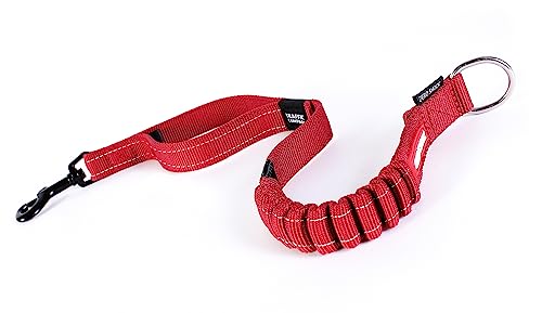 EzyDog Zero Shock Leash Extension – Shock Absorbing Bungee Leash Extender for Dogs That Pull or Excite, with Traffic Control Handle (24”, Red) - color: Red