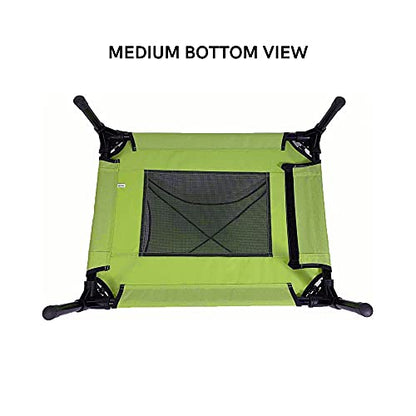 Midlee Green Dog Cot with Canopy (24" x 30") - size: 24" x 30"