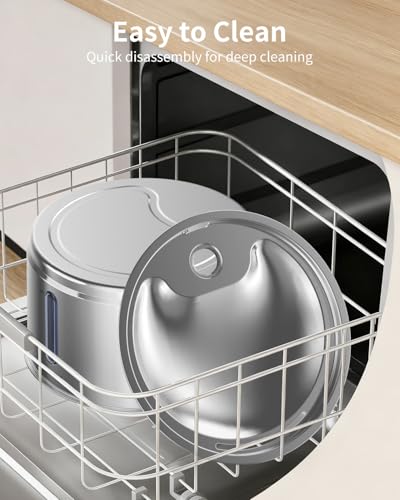 NPET Stainless Steel Cat Water Fountain, 1Gallon/135oz Automatic Pet Drinking Fountain Dog Water Dispenser with 8 Replacement Filters for Cats Indoor