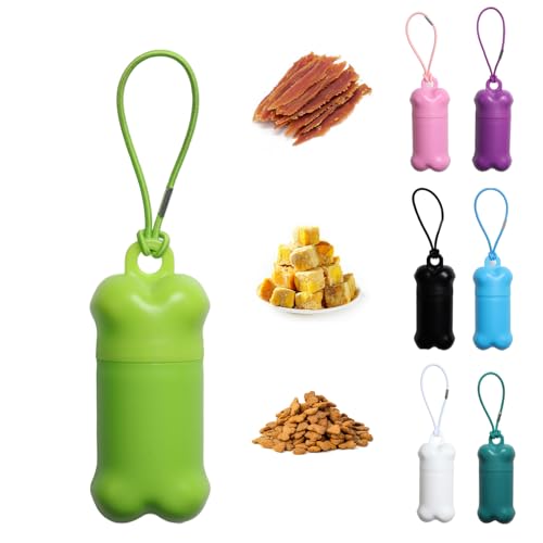 Portable Dog Training Treat Pouch Airtight, Functional Treat Holder Small Dog Treat Bag for Training and Walks, Bone-Shaped Treat Container(Light Green) - color: Light-Green