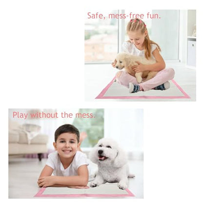 Heavy Duty Pink Puppy Pee Pads, 50 Count - 22 x 22 Inch Dog Training Pads, Leak-Proof Quick Absorb 6-Layer Design for Pet Potty Training, Ideal for Puppies, Cats, Rabbits, and Guinea Pigs - size: Pink-50 Count