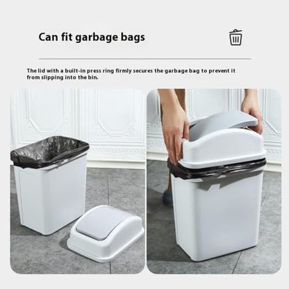 Bathroom Trash Can with Lid ,5.5 Gallons, Plastic Garbage Can with Lid, Waste Basket,trash Bin,garbage Bin ,dog Proof Trash Can for Office, Bathroom, Kitchen, Living Room, Bedroom, Outdoor, Dorm - color: Gray