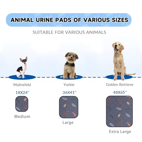 2'Pcs Washable Pee Pads, Reusable Puppy Pet Training Pads, Waterproof Dog Crate, Whelping Pad, Non-Slip Protects Against Urine Leakage Deep Grey Large - color: Deepgrey, size: Large