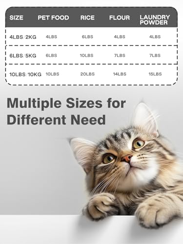 LivLab Mker Airtight Dog Food Storage Container 20 lbs, Pet Food Storage Bin with Lid 4 lbs & 6 lbs & 10 lbs, 3 Pack, Cat Treat Container, Stackable, 3 Measuring Cup, Save Space,White - color: 20LBS-3Pack-White-2