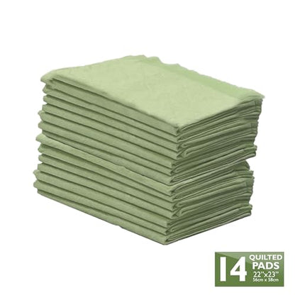 Four Paws Wee-Wee Superior Performance Bamboo Pee Pads for Dogs, Earth Friendly Dog & Puppy Potty Training Pads, Crate Liners, Housebreaking Supplies, 22" x 23" (14 Count) - size: 14 Count