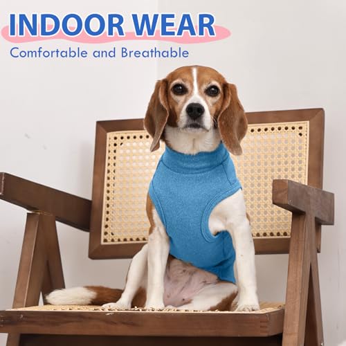 Dog Fleece Vest - Blue, S - Warm and Stretchable Sweatshirt | Sleeveless Lightweight Sweater, Pullover Design for Small Dogs, Chihuahua Clothes, Papillon, Pomeranian - color: Blue, size: Small