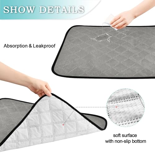 Qilmy Grey Solid Color Pet Mat, Waterproof Reusable Dog Training Pad Anti-Slip Pet Creat Pad for Small Medium Large Dogs and Cats - size: Medium+Large