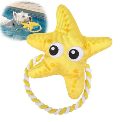 SCENEREAL Dog Toy for Small Medium Dogs- Floating Dog Toys Squeaky Toys for Water Pool Fetch, Halloween Starfish Shape Interactive Pet Chew Toy Outdoor Interactive Play