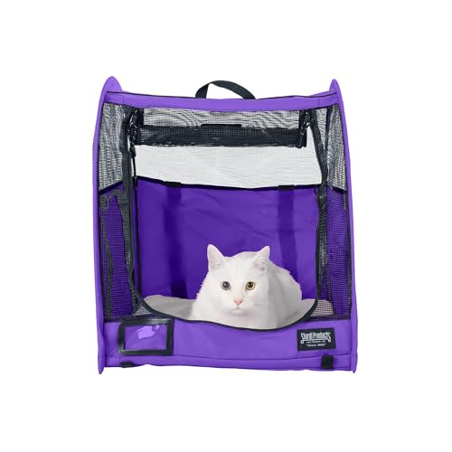 STURDI Small Pop-Up Kennel Cargo Portable Pet Bag | Collapsible Travel Pet Crate for Cats & Dogs | Single, Purple - color: Purple, size: Single