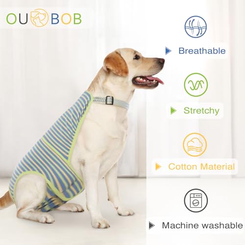 Dog Diapers Female,Female Dog Diapers for Heat Large Dogs, Washable Onesie Sanitary Pantie with Adjustable Suspender Washable, Reusable Period Panties Doggie Diaper, L - color: Blue, size: Large