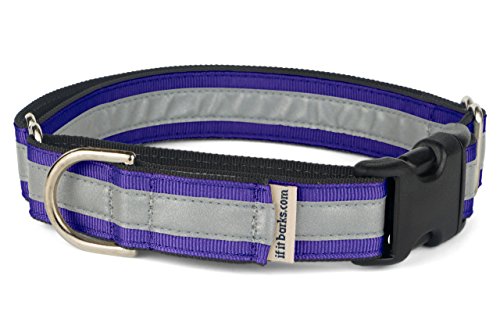 If It Barks 1" Reflective Martingale Collar with Quick Snap Buckle for Dogs, Adjustable, Made in USA,Small, Purple - color: Purple, size: Small w/Buckle