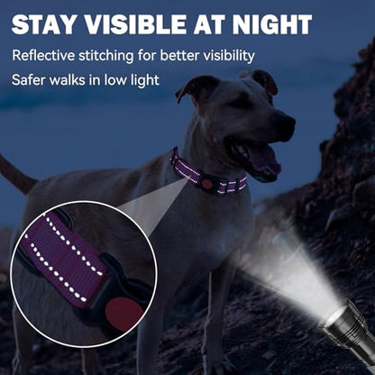 3 PCS Dog Collars for Small Dogs,Reflective Dog Collar Adjustable Soft Nylon with Safety Locking Buckle Girl Dog Collars,Hotpink+Purple+Red,XS - color: Hotpink+Purple+Red, size: XS:9-13",width 5/8"