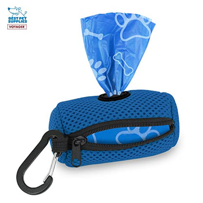 Best Pet Supplies 강아지 배변 봉투 홀더 목줄 부착물, 15개의 가방 포함, 로열 블루, 여행, 산책, 공원 및 실외 사용을 위한 재사용 가능한 메시 디스펜서 파우치, 클립온으로 부드럽고 내구성이 뛰어납니다 - color: 메시 (로열 블루), size: 1 개(1 팩)