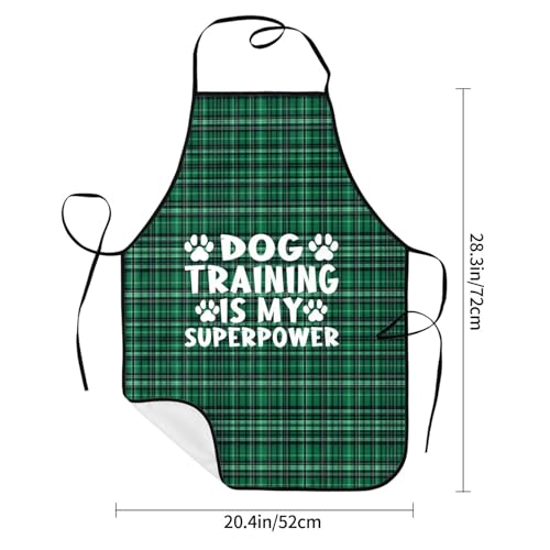 Dog Training is My Superpower Apron for cooking with Pockets Women Men Kitchen Chef Funny Aprons