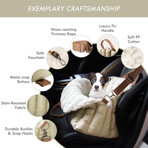 ClevaHome Small Dog Car Seat & Travel Carrier & Pet Bed, Soft Fleece Interior for Dogs up to 10lbs, Stylish Pet Travel Tote for Indoor and Outdoor Use - style: Fleece