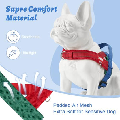 Soft Dog Harness Small Sized Dog, No-Pull Breathable Mesh Padded Vest - Escape Proof Quick Fit Lightweight Harness with Front Clip - Easy Walking Adjustable Vest Harness for Small Dogs, Red, S - color: Red, size: Small