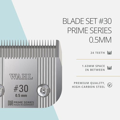 Wahl Pro Animal Prime Series Blades - Professional Fine Tooth Pet Clipper for Horse, Cat & Dog Grooming - Made from High-Carbon Steel - #30, 0.5mm - size: #30