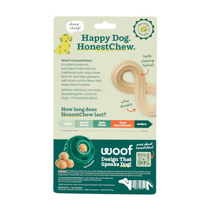 WOOF HonestChew Dog Toy Infinity - Durable Dog Chews - Made with Natural, Plant-Based Ingredients - Splinter-Resistant - Safer Than Dog Bones - Medium - size: Medium