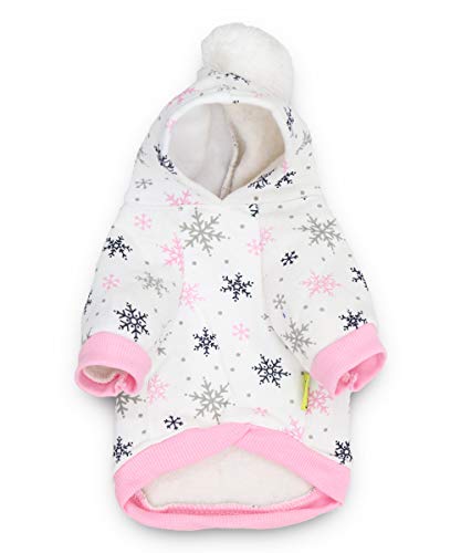 Dog Shirts Winter Fleece Hoodie Puppy Christmas Snowflake T Shirt for Small Dogs, Small - color: Snowflake, size: Small (3.3-5.5lb)