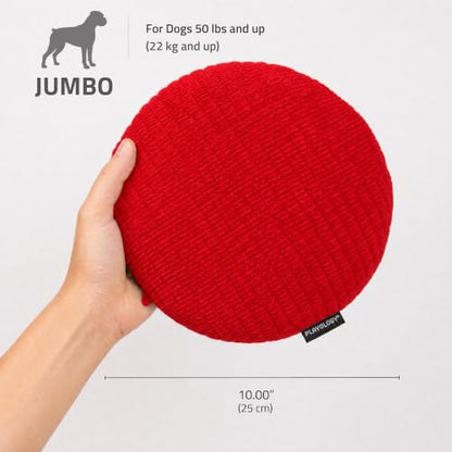 Playology Dog Toys | Plush Toy Crinkle Disc for Large Dogs | Beef Scented Jumbo Plush Chew Toy - size: Jumbo Disc, style: Beef