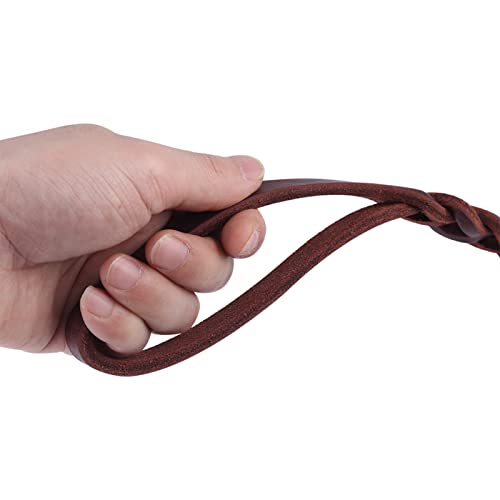 SUNGOOYUE Dog Lead Leash Leather Training Safety Rope 1.6m Padded Handle Lobster Clasp for Walking Running Hiking Medium Dogs (The Material Length is 1.5 Meters and the net) - size: The material length is 1.5 meters and the net
