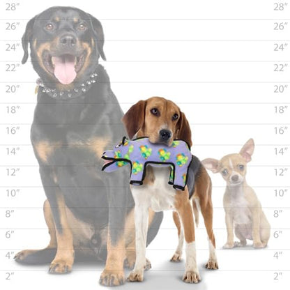 TUFFY - World's Tuffest Soft Dog Toy - Zoo Hippo - Squeakers - Multiple Layers. Made Durable, Strong & Tough. Interactive Play (Tug, Toss & Fetch). Machine Washable & Floats. (Regular) - color: Purple/Yellow